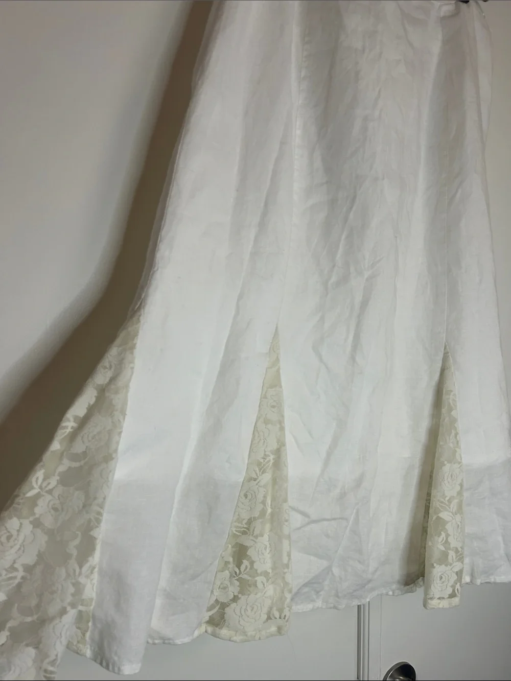 Vintage Linen Lace Boho Skirt - Picture 3 of 6